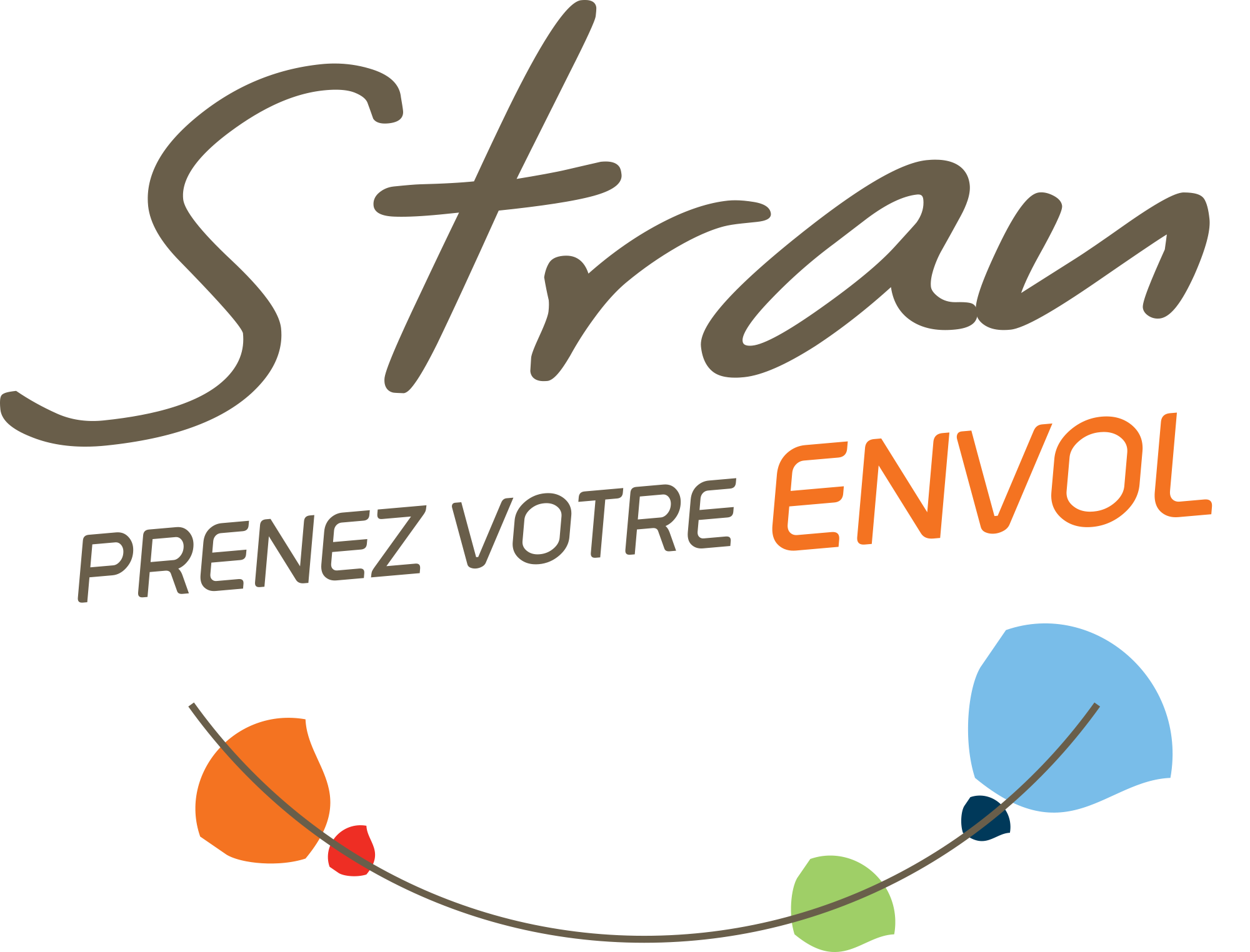 Logo du réseau STRAN sur une photo de la ville de Saint Nazaire